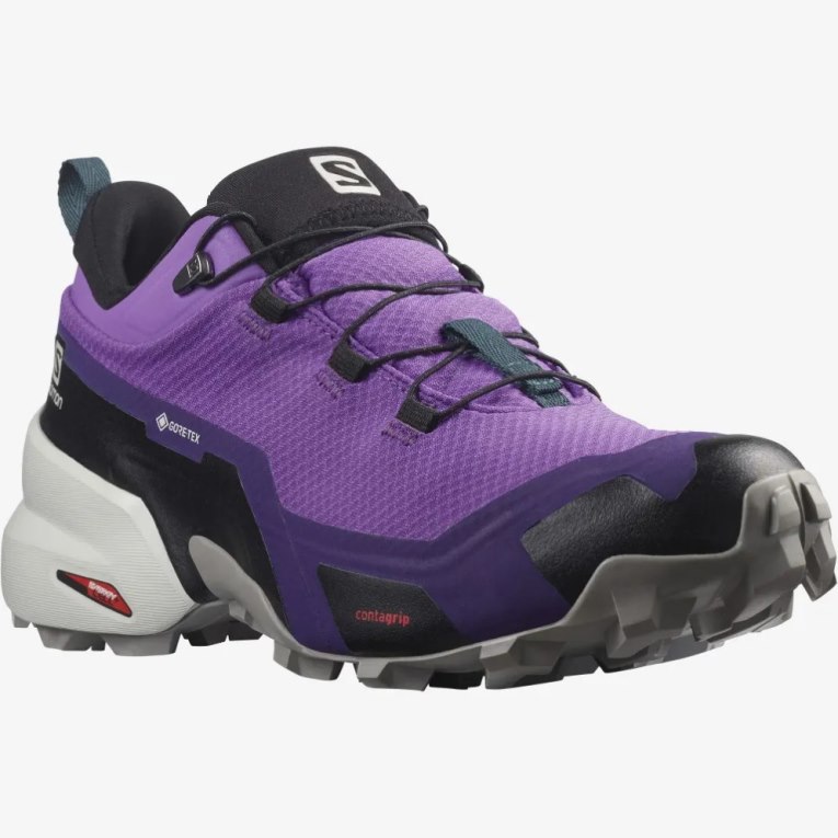 Tenis Senderismo Salomon Cross Hike GTX Mujer Morados Negros | MX LHFI518